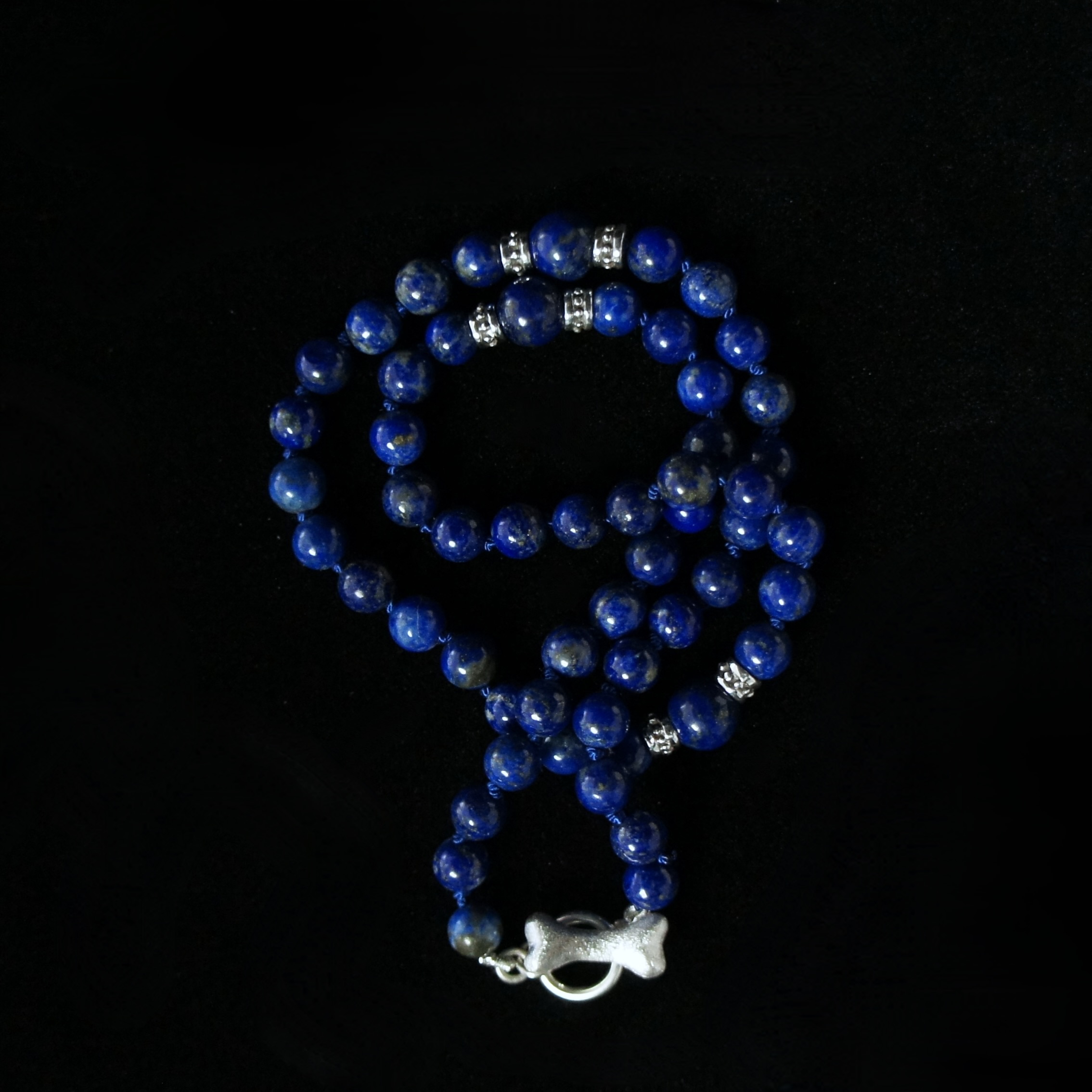 3 Station Lapis Lazuli Necklace – 18″