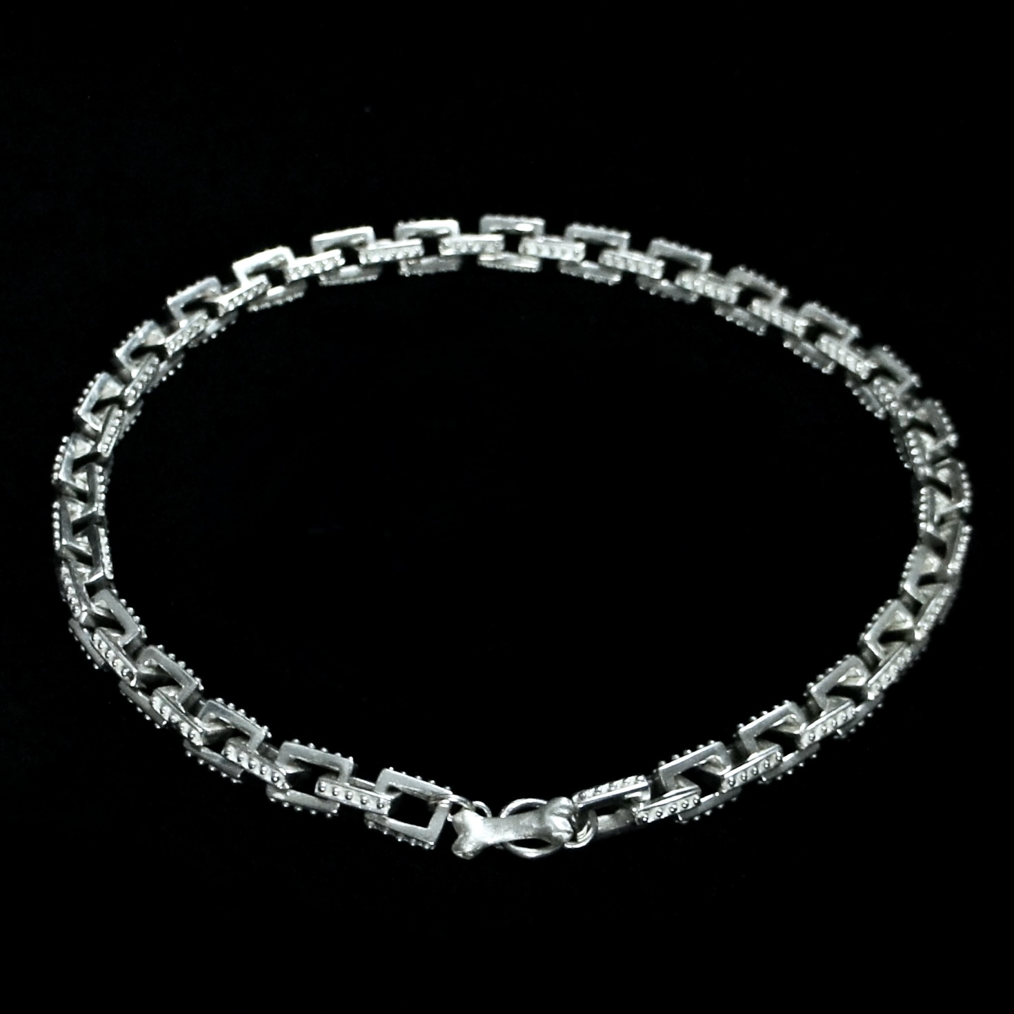 Small Caviar Rectangle Necklace
